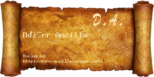 Dürr Ancilla névjegykártya
